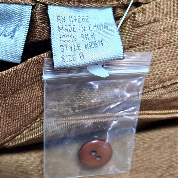 Spiegel Vintage Womens NWOT 100% Silk Pants Pull On Stretch Bronze Boho Brown M - Picture 11 of 12